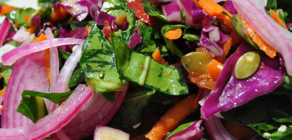 Barvna solata iz svežega zelja